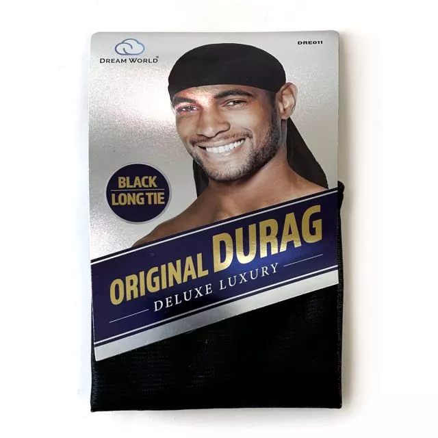 Mens Black Durag Long Tie