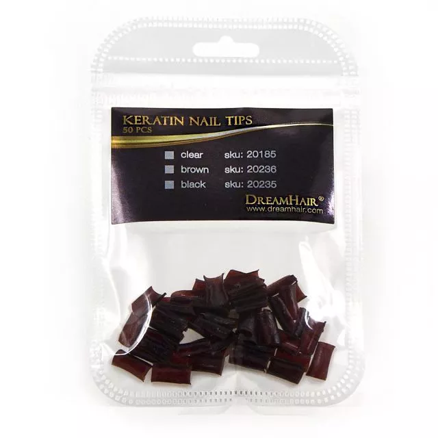 Dream Hair Keratin Nail Tips 50pcs Brown