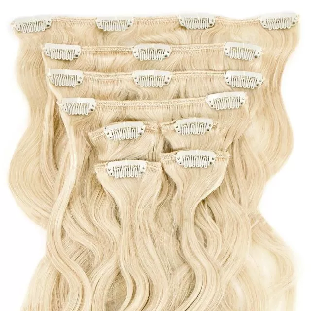 Clip-In Hair Extension Curly 60cm / 110g Color 60cm Whiteblond#