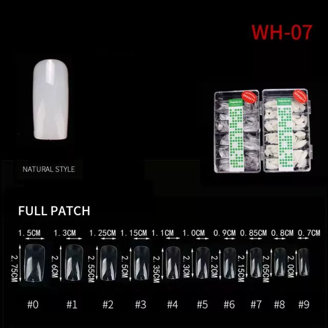 Nail Tip Full Patch WH07 Natural 500 pcs