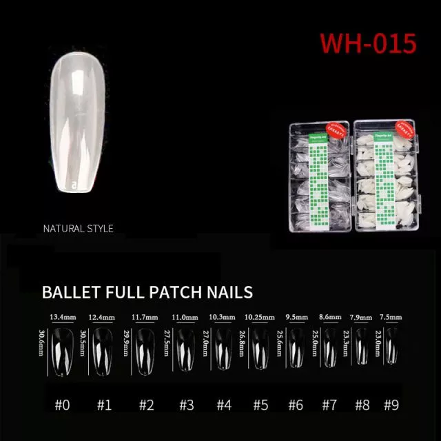 Nail Tip Ballet Full WH15 Natural 500 pcs