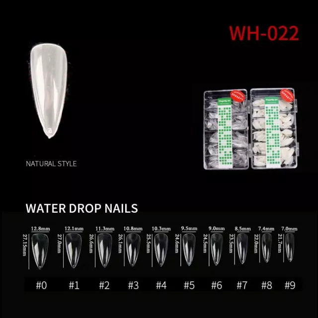 Nail Tip Water Drop WH22 Clear 500 pcs