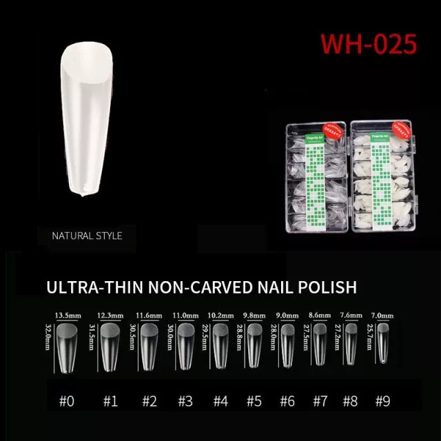 Nail Tip Ultra Thin WH25 Natural 500 pcs