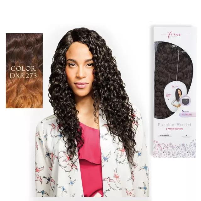 Premium Blended Beach Curl Weave & Closure DXR273#