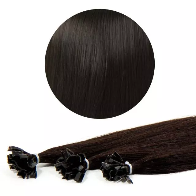 Nail Tip Hair Extension 50cm 25kpl 1B#